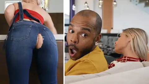 Большой черный член паркует пышную светловолосую шлюшку на кухне