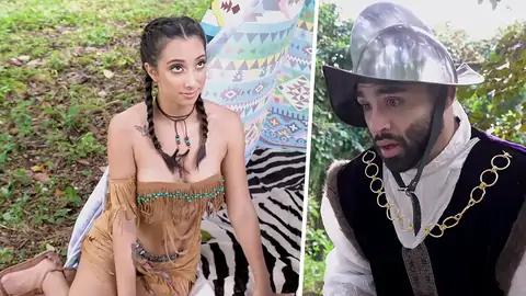 Outdoors Plow-out For A Dame Cosplaying As An Indian